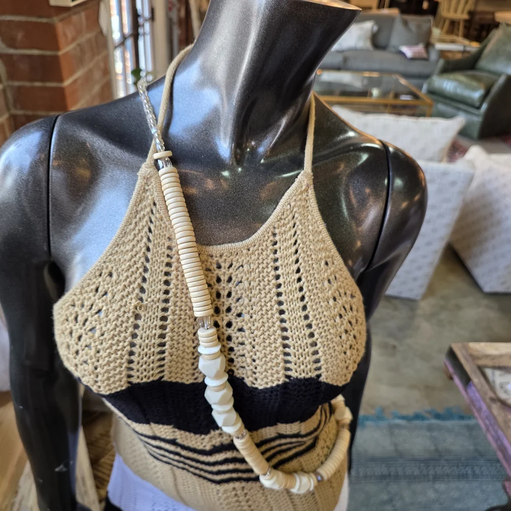 Horn, Crystals & Wood Necklace -Handcrafted By Pink Salt Designs - Picture 11 of 17